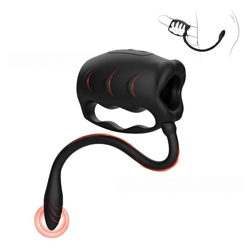 TB-A332 Vibrating Penis Sleeve With Vibrating Anal Bullet