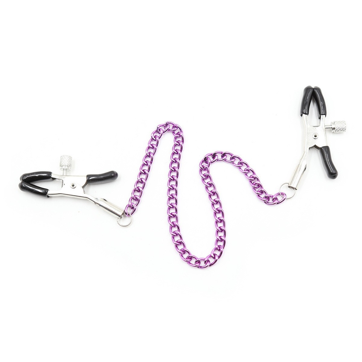 TB-S107PPLE Nipple Clamp With Purple Chain
