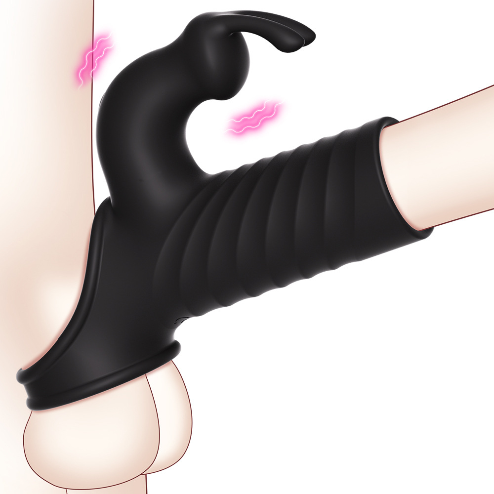 TB-A349 Funda para pene con vibrador de conejo
