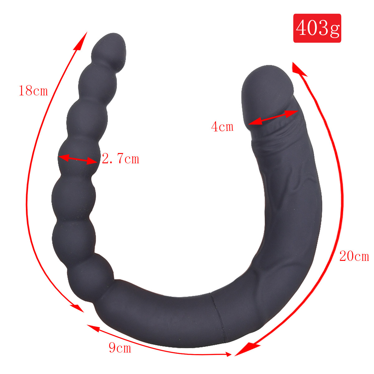 TB-A187 Fun For Two Double-ended Dildo + Anal Beads