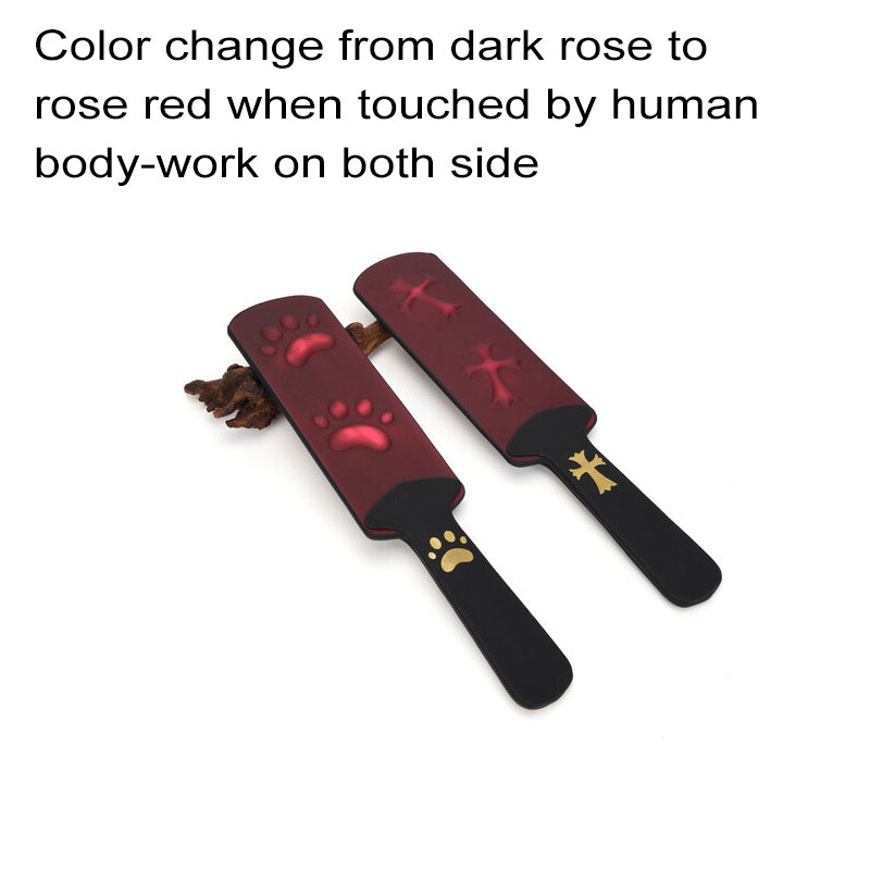 TB-S048-1 Double-Sided Thermochromic Holy Seal Spanking Paddle (Cat Paw + Cross Version)