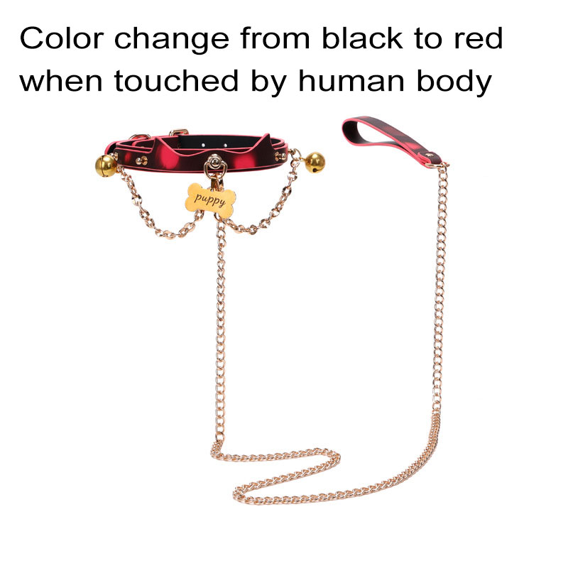 TB-S061 Pink Flame Choker with Matching Leash